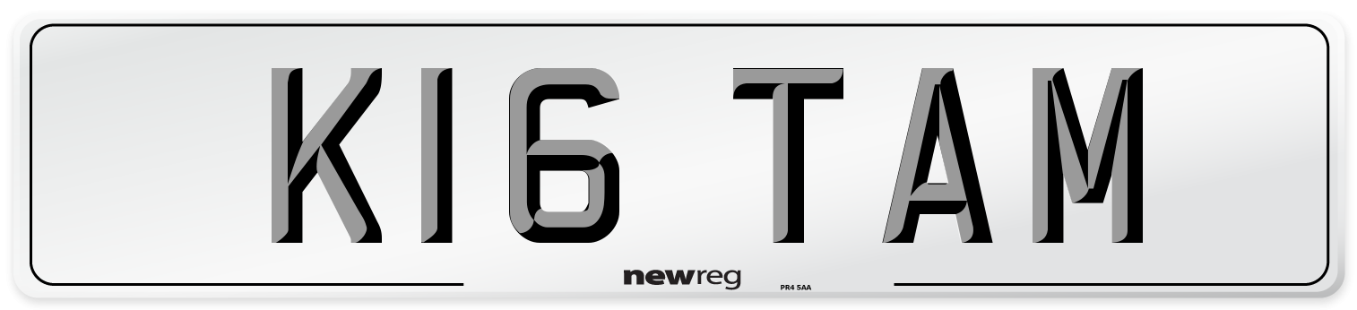 K16 TAM Number Plate from New Reg